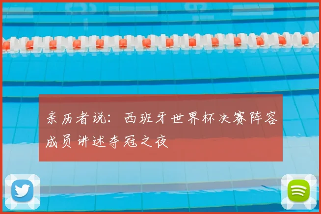 亲历者说：西班牙世界杯决赛阵容成员讲述夺冠之夜